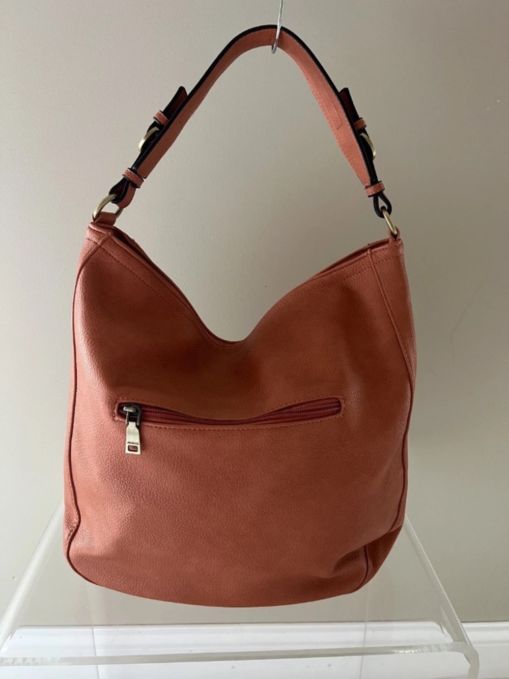 Jen & Co Orange Hobo Shoulder Bag Vegan leather Handbag Purse